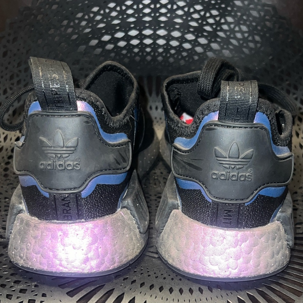 Adidas NMD_R1 Black and Purple Mens Sneakers - Picture 8 of 12